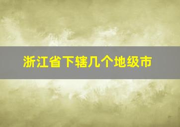 浙江省下辖几个地级市