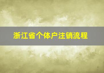 浙江省个体户注销流程