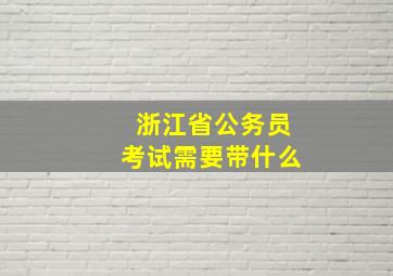 浙江省公务员考试需要带什么