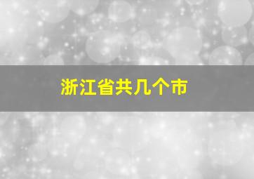 浙江省共几个市