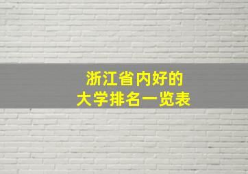 浙江省内好的大学排名一览表