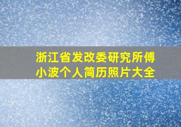 浙江省发改委研究所傅小波个人简历照片大全