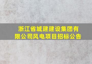 浙江省城建建设集团有限公司风电项目招标公告