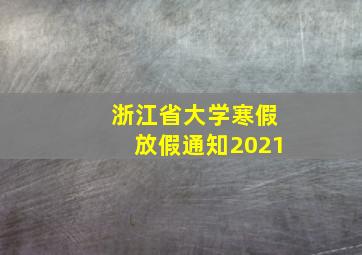 浙江省大学寒假放假通知2021