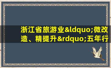 浙江省旅游业“微改造、精提升”五年行动计划