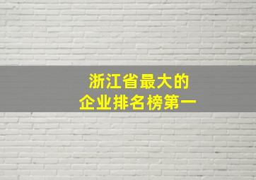 浙江省最大的企业排名榜第一