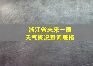 浙江省未来一周天气概况查询表格