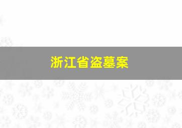 浙江省盗墓案