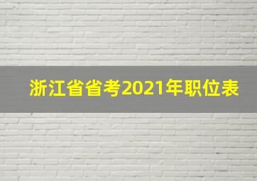 浙江省省考2021年职位表