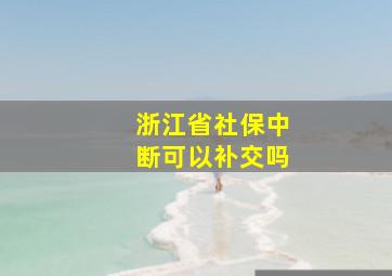 浙江省社保中断可以补交吗