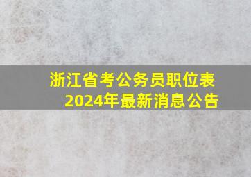 浙江省考公务员职位表2024年最新消息公告