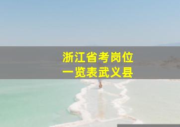 浙江省考岗位一览表武义县