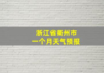 浙江省衢州市一个月天气预报