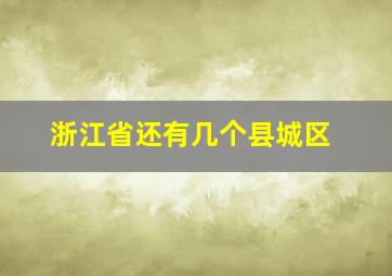 浙江省还有几个县城区