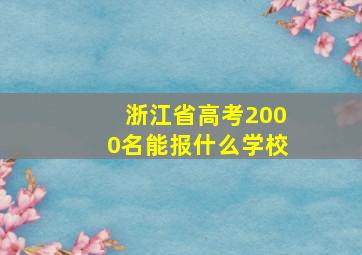 浙江省高考2000名能报什么学校