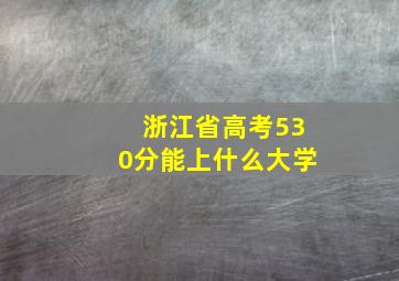 浙江省高考530分能上什么大学