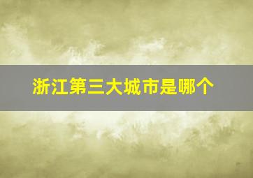 浙江第三大城市是哪个