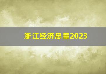 浙江经济总量2023