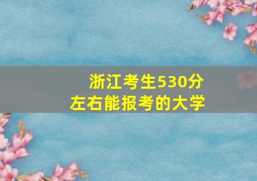 浙江考生530分左右能报考的大学