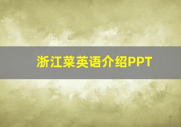 浙江菜英语介绍PPT