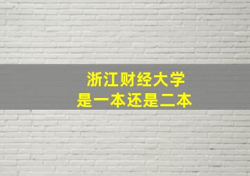 浙江财经大学是一本还是二本