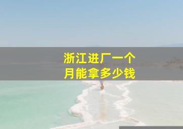 浙江进厂一个月能拿多少钱