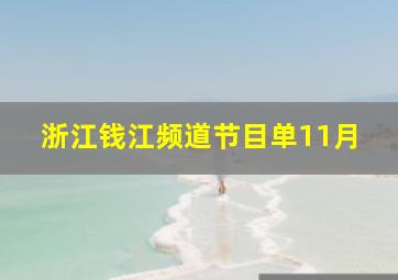 浙江钱江频道节目单11月