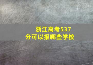 浙江高考537分可以报哪些学校