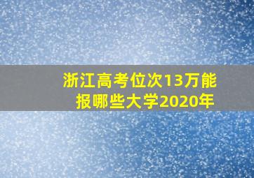 浙江高考位次13万能报哪些大学2020年