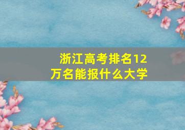 浙江高考排名12万名能报什么大学