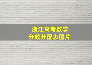 浙江高考数学分数分配表图片