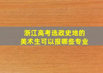 浙江高考选政史地的美术生可以报哪些专业