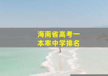 海南省高考一本率中学排名