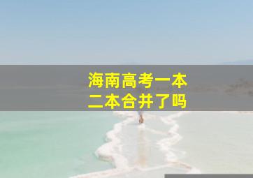 海南高考一本二本合并了吗