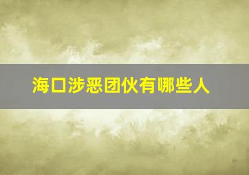 海口涉恶团伙有哪些人