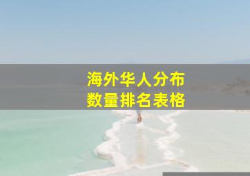 海外华人分布数量排名表格