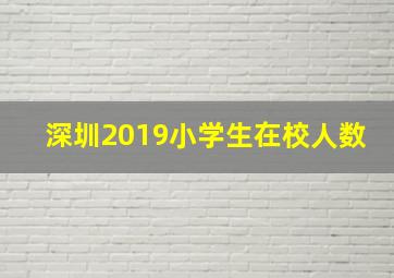 深圳2019小学生在校人数