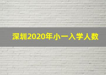 深圳2020年小一入学人数