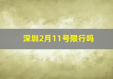 深圳2月11号限行吗