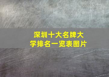 深圳十大名牌大学排名一览表图片