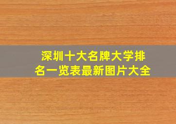 深圳十大名牌大学排名一览表最新图片大全