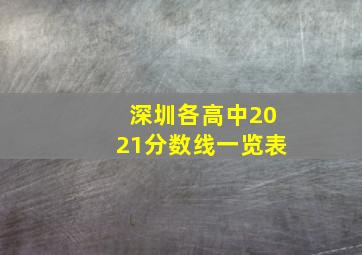 深圳各高中2021分数线一览表