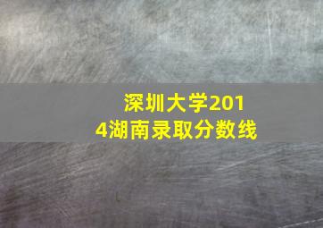 深圳大学2014湖南录取分数线