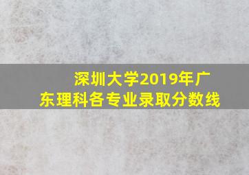 深圳大学2019年广东理科各专业录取分数线