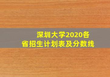 深圳大学2020各省招生计划表及分数线