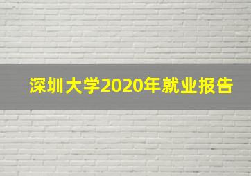 深圳大学2020年就业报告