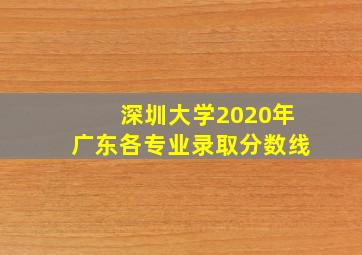 深圳大学2020年广东各专业录取分数线