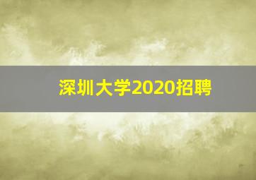 深圳大学2020招聘