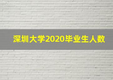 深圳大学2020毕业生人数