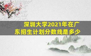 深圳大学2021年在广东招生计划分数线是多少